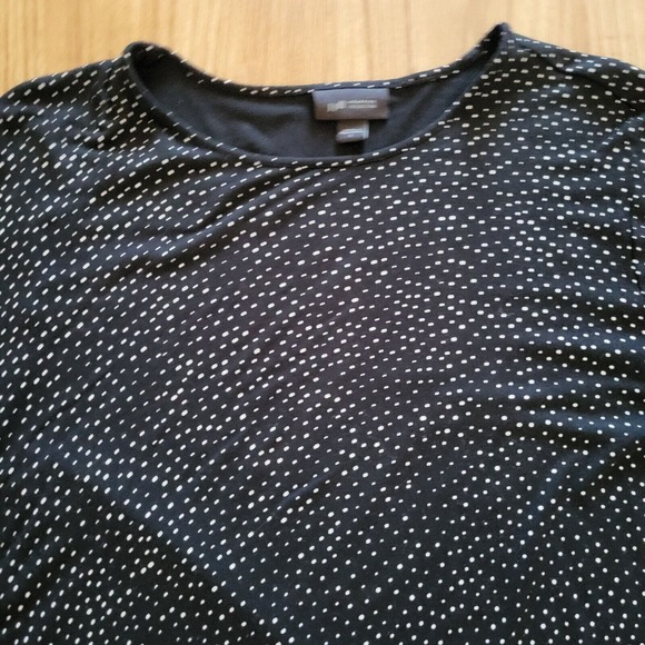 J JIll Wearever Top Shirt Womens Large Black White Swiss Dot Stretchy Everyday - Picture 3 of 12